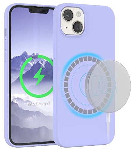 EAZY CASE - Silikonhülle kompatibel mit iPhone 14 Plus Hülle mit Qi Charging Silikon Case weich stoßfeste Handyhülle Schutzhülle Kameraschutz Dünn Schutz Cover TPU Bumper in Lavendel Lila