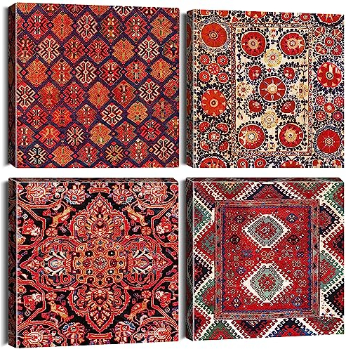 Artscope 4 Pièces Impression sur Toile - Le style Marocain Impression sur Toile Décoration Murale pour Chambre Peintures à l'huile pour Maison Bain Salon Chambre Restaurant 30x30cm