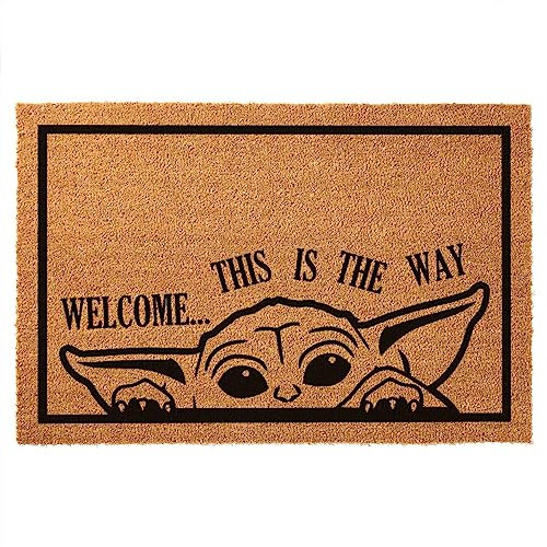JiXianJu Coir Doormat Welcome This Is The Way 23.6x15.7 inch Modern Unisex Water Resistant Non Slip Thick Coir Doormat with Heavy-Duty PVC Backing