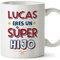 MUGFFINS Tazas Personalizadas para HIJO - En Español - Eres Súper - 11 oz / 330 ml - Regalo personalizable original y divertido