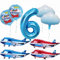 Yunchu Online 6. Flugzeug Geburtstag Dekoration - Großer Blauer Und Roter Ballon, Cloud Folienballons, Party Set für Jungen Und Mädchen