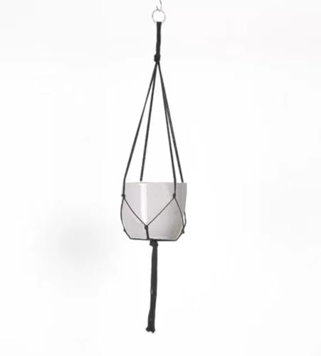Wambere Makramee Blumenampel 80cm Pflanzenaufhänger Boho Deko Baumwollseil Hängeampel Blumenampeln Zum Aufhänge für Blumentöpfe und Pflanzen Außen Garten Balkon Fenster,Schwarz