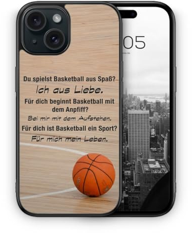 MUNIQASE Basketball Liebe - Silikon Hülle für iPhone 15 - Sport Basketball Jungs Männer Herren Schutzhülle Handyhülle Case Cover