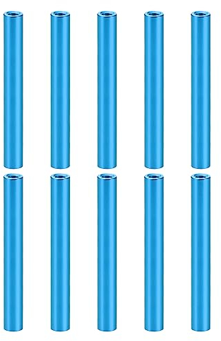 YOKIVE 10 Stück Abstandshalter, Aluminium Runder Gerader Abstandshalter | Verhindert Gelenkverformung, Ideal für Roboter, Drohnen (Blau, M3, 40mm)