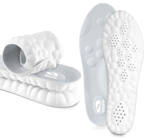 SULPO SPORT Orthopädische Einlegesohlen ideal für Sport und Alltag - Atmungsaktive, weiche, stoßdämpfende Einlegesohlen Herren und Damen - Einlegesohlen Arbeitsschuhe - 38-39 / S - Grau