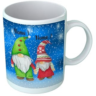 Bulabadoo Tazza Natale Nome Personalizzabile Simpatici 2 Couple Coppia Tazze Natalizie Idea Regalo