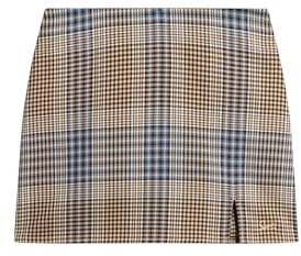 Superdry Damen Minirock mit Karomuster Beige Kariert Mix 36