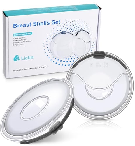 Lictin 2 Coppette Raccoglilatte-Proteggi Capezzolo per l'allattamento (60ML), senza Bisfenolo A (BPA), in morbido silicone, conchiglie per l'allattamento riutilizzabili(Nuova Versione)