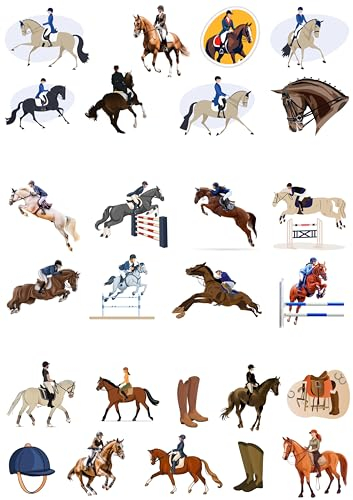 Top That 26 Stand Up Olympic Equestrian Horse Events Edible Wafer Paper Cake Toppers Decorations