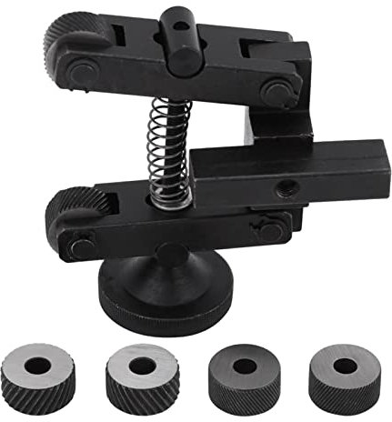 Chazcool Knurling Tool Holder, 2cm 0.8inch Shank with 4 Spare Knurling Wheels, Knurling Tool for Metal Lathe for 7X Mini Lathe
