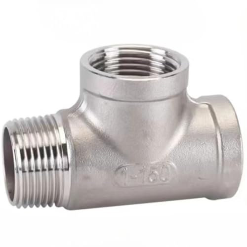 Raccordo for tubo a T a 3 vie filettato maschio + femmina + femmina 1/4 3/8 1/2 3/4 1 1-1/4 1-1/2 2 BSP filettato acciaio inossidabile SS304(Size:1/4)