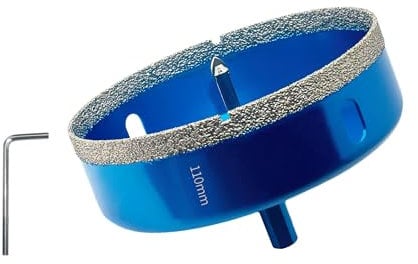 Teronbeta Punte per Trapano Diamantate 110mm con Punte Guida di Centraggio, professionale Vacuum Brasato Sega a Tazza Diamantata per piastrelle, porcellana, vetro, marmo e ceramica