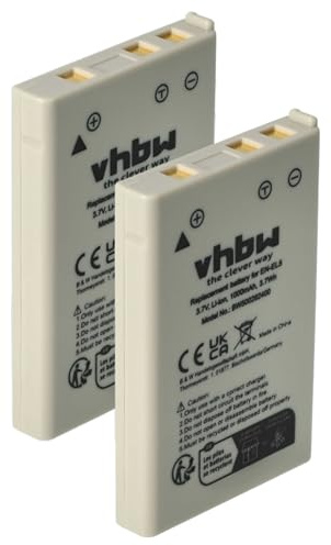 vhbw 2X Akku Ersatz für Nikon EN-EL5 | für Kamera (1000 mAh, 3,6 V, Li-Ion)