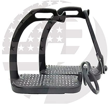 RIDING GEARS 10,2 cm / 10,25 cm / 12,1 cm / 12,7 cm schwarzer Pfau Pferd Steigbügel Schwarz Reitsteigbügel aus Eisen Fillis Steigbügel für Erwachsene/Kinder (10,7 cm)