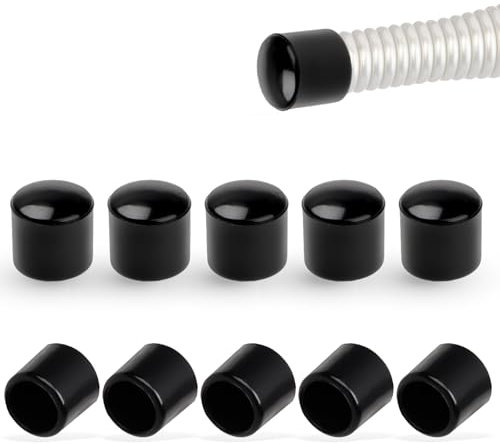 ZEYIYER 10PCS 0.39 Inch Door Stoppers Rubber Tip Replacement, Spring Door Stop Caps, Door Stopper Spring Topper for Door Wall Floor Protection(Black)