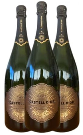 Castell d'Or Brut Cava Magnum-Flasche 1,5 L Weißer Sekt (Karton mit 3 Magnum-Flasche von 1,5 L)