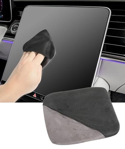 SCUARI Auto-Display-Reiniger, Touchscreen-Reiniger für Auto, Autozubehör, faltbares Auto-Display-Reinigungstuch, quadratisches Mikrofaser-Reinigungspad, passend für Armaturenbrett, LCD-Display