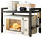 Tel Charme * Expandable Microwave Shelf Stand with 6 Hooks, 2 Tier Microwave oven Rack, Countertop Microwave Stand Storage Holder Kitchen Corner Shelf