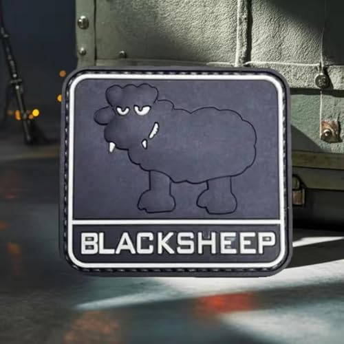 3D PVC Schwarzes Schaf Patches Klett Moral Militär Patches Aufkleber Abzeichen Klettbänder Für Rucksäcke Kleidung Baseballkappe Uniform