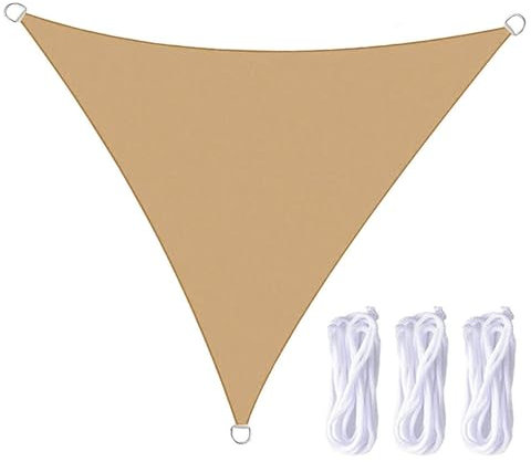 XJHKG Tenda da Sole Triangolare, Telo Ombreggiante Impermeabile con 3 Corde(Sand,2x2x2m)