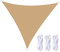 XJHKG Tenda da Sole Triangolare, Telo Ombreggiante Impermeabile con 3 Corde(Sand,2x2x2m)