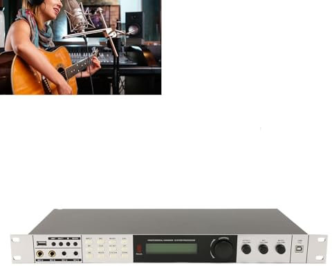 SustVita Mélangeur de karaoké Professionnel de avec processeur Audio, mélangeur sonore numérique et 4 entrées de Micro pour KTV et événements