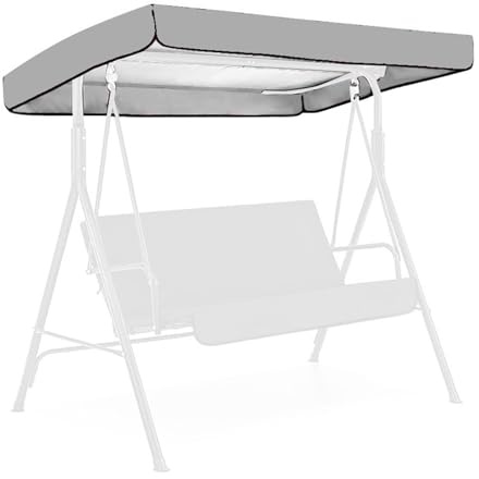 Dach für hollywoodschaukel 3 Sitzer hollywoodschaukel Dachbezug 191X120 cm Wasserdicht | Universal Ersatzdach Gartenschaukel 3 Sitzer | UV-Schutz Sonnendach Schaukel Dach Ersatz (Grey, 191X120X23cm)