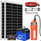 DCHOUSE Set di pompe solari per fontana con batteria di backup, 12 V, pompa dell'acqua solare + 2 pannelli solari da 120 W, batteria Bluetooth da 100 Ah, controller da 20 A, per fontane, irrigazione