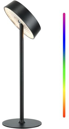 EZVALO Tischlampe Kabellos, Tischlampe Akku, Outdoor Lampe, RGB Dimmbare Touch Control, 3 Farbtemperaturen, LED-Speicherfunktion, Außenwasserdicht Tischleuchte, Restaurant Patio Küche, Gold 1Stück