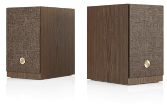 Audio Pro A28 W Active Stereo Multiroom Speakers 2×75 W Class-D, TV ARC, AirPlay 2, Google Cast, Optical & RCA Inputs, 238×150×200 mm, Remote & Presets (walnut) | Wireless stereo bookshelf speakers with HDMI ARC, AirPlay 2, Chromecast, Bluetooth, and WiFi for TV, music, and streaming