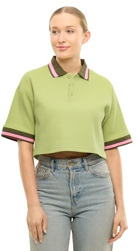 Johnny Urban Cropped Poloshirt Damen - Abbie - Kurzes Polo Shirt aus Baumwolle & Polyester - Oversized Crop Top - Schwerer Stoff