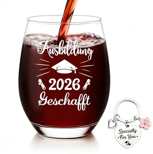 BeBeiZi Regali di laurea 2026 – Bicchiere da vino con scritta | regalo di formazione | regalo di laurea per donne e uomini 550 ml