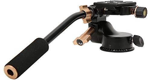 Aluminum Alloy 3 - Way Damping Tripod Head, Pan Bar Handle for DSLR Camera, 360° Pan Tilt Roll Control, Quick - Release Plate with Bubble Levels, for Tripods and Monopods