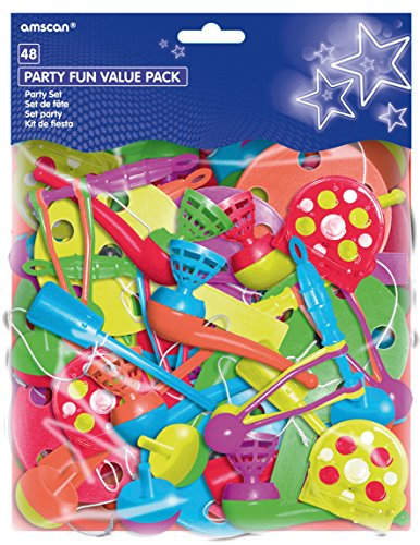 Amscan INT397212 - Partygeschenke-Set Party Fun Plastik 48-teilig, Geschirr