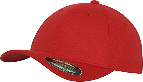 Flexfit Unisex Mütze Flexfit Double Jersey Mützen, Rot, S-M