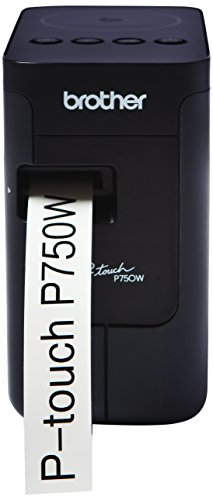 Brother PT-P750W Label Maker, Wireless/USB 2.0/NFC, P-Touch Label Printer, Portable, Up to 24mm Labels, Includes AC Adapter/24mm Black on White Tape Cassette, UK Plug