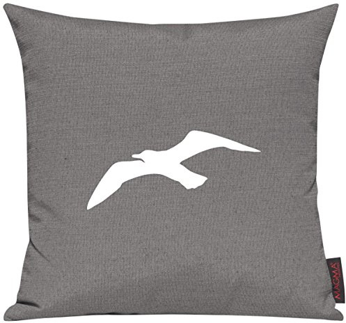 Shirtinstyle Kissenhülle Kissenbezug Sofakissen Sailing Möwe Motive Maritim Urlaub Wasser See, Größe 40 x 40cm, Farbe grau
