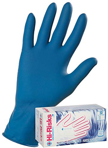 Linea Premium EHRP/L Gant Latex, Bleu Hi Risks, Powderfree, L