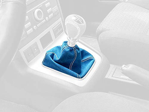 RedlineGoods Schaltsack Manschette (6-Gang) kompatibel mit Ford Mondeo Mk3 2000-07. Maßgeschneidert - Nicht universell. Echtes Top Qualitat Italienisches Leder. Grau mit Schwarzem Faden