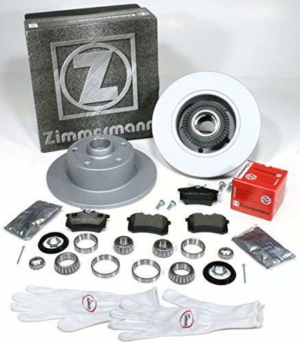 Autoparts-Online Set 60008558 Zimmermann Bremsscheiben 245 mm Coat Z/Bremsen mit fertig montierten ABS Sensorringen + Bremsbeläge + Radlager für hinten
