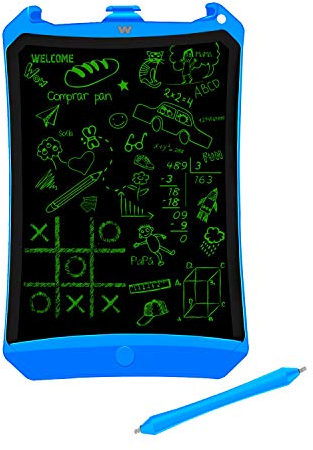 Woxter Smart Pad 90 Blue - Pizarra electrónica, Tableta de escritura de 9, Tonalidad Verde, Sensor de presión (10-200g), pila CR2016, Imanes para Nevera, color azul