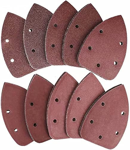 MALAYAS 80PCS Mouse Sander Pads Mouse Sanding Sheets Sandpaper Detail Sander Paper Assorted 40 60 80 100 120 180 240 320 400 800 Grit