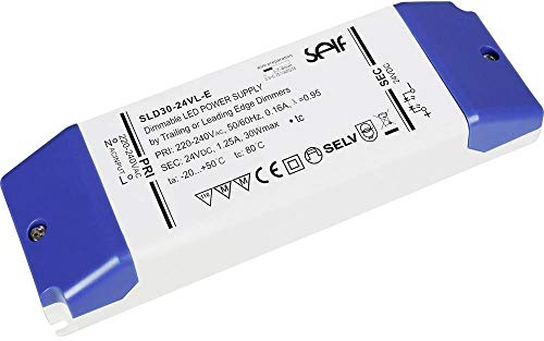 Self Electronics SLD30-12VL-E Transformateur LED, pilote LED, tension constante 30 W 2,5 A 12 V/DC Montage sur e