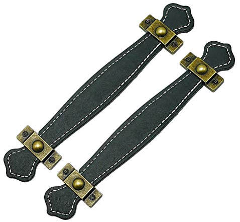 Supvox Pu Leder Schubladengriffe 2 Stück 7.48 Zoll Zinklegierung Möbelgriffe Für Küche Schrank Kommode Einfach Montage