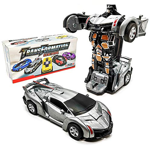 Voiture 2-en-1 - Se transforme en robot, gris