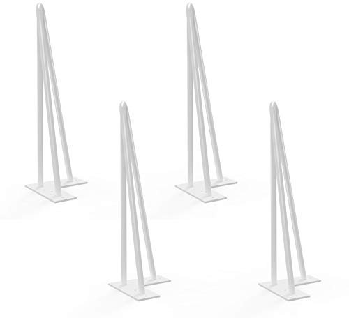 Pied Meuble Scandinave 4pcs Pieds Epingle DIY Pieds pour Table Pied de Chaise avec 20 Vis + 4 Protège Pieds