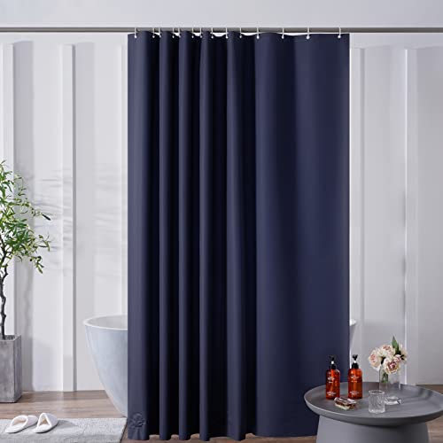 Furlinic Tenda Doccia 200x240cm Antimuffa Impermeabile EVA Vasca da Bagno Blu Scuro Con pietre sul fondo Con 12 ganci