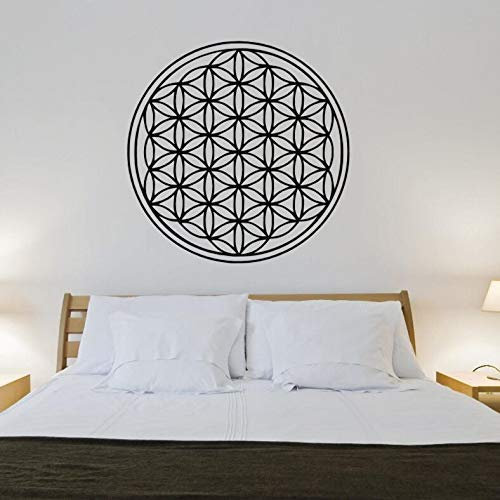 Blume Des Lebens Wandtattoo Geometrischer Stil Wandaufkleber Hauptdekoration Blume Des Lebens Vinyl Wandbild Schlafzimmer Tapete Aufkleber 75X75Cm