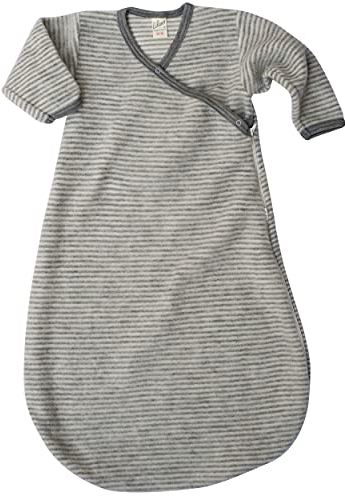 Lilano, Baby Wickelsack Flausch, 100% Wolle (kbT) (74-80, Hellgrau/Natur)