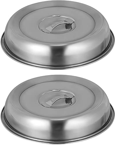 Lurrose2PCS Cheese Melting Dome 20CM Stainless Steel Food Cover Burger Cloche Plate Covers for Griddle Grill Cooking Indoor or Outdoor